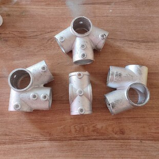 48钢管铸铁一寸镀锌管连接件圆管雨棚固定组装紧固件焊接接头