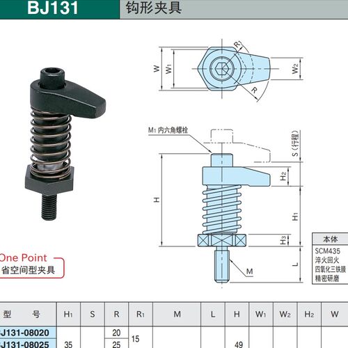 快速钩形夹具BJ131-08020 BJ131-08025 BJ131-08030 BJ131-08040