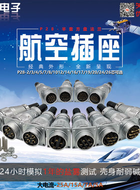 航空插座PLS28-2/3/4/5/7/8/10/12/14/16/17/19/20/24/26P芯H型