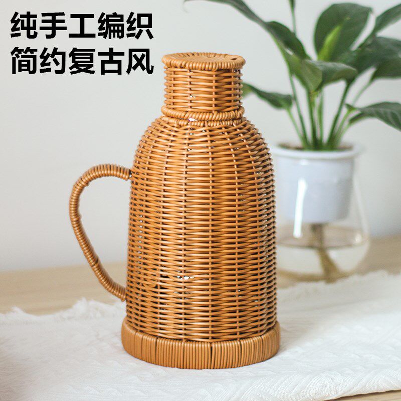 手工编织热水瓶i暖水瓶保温瓶传统家用热水壶茶室大容量内胆开水