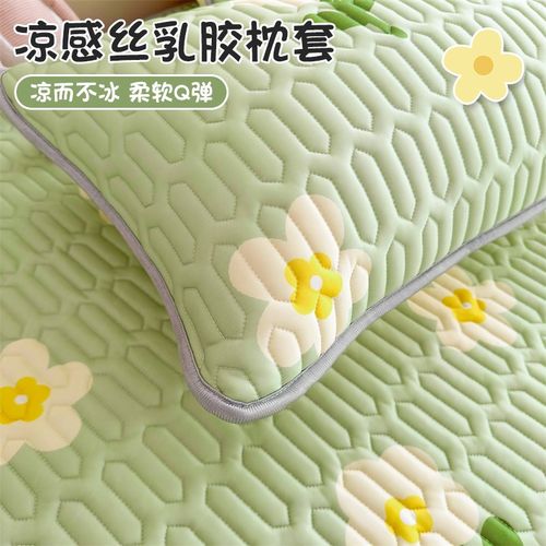 2024夏季乳胶枕头套一对装A类冰丝凉感枕套48cmx74cm单枕芯内胆套