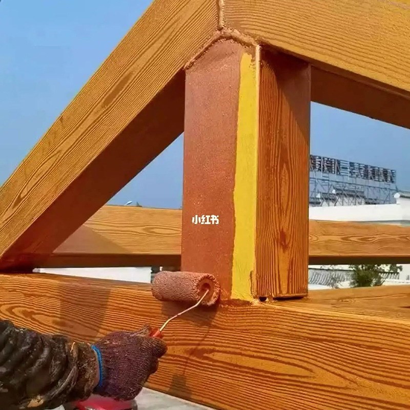 木纹漆水性氟g碳漆钢结构仿古外内墙艺术宣传栏金属不锈钢景区栏