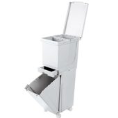 甄选厨房双层分类垃圾桶大容量按压式 带滑轮垃圾箱带盖干湿分离垃