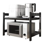 甄选厨房微波炉置物架家用多功能烤箱架子桌面多层电饭锅可伸缩收