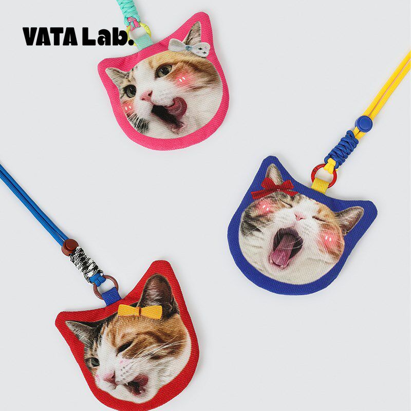 猫咪DIY定制宠物印花零钱卡包y拉链帆布双层收纳袋布艺便携网红AO