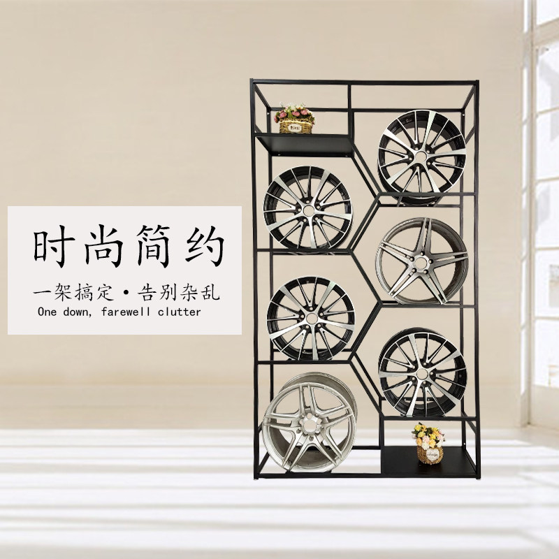 汽车轮毂展示架可移动金属展s架 铝车轮展示架6位菱形展架 汽车改