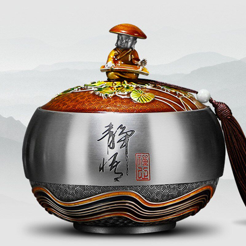纯锡茶叶罐摆件送老师同事客户商务礼物长辈领导S礼退休纪念品定