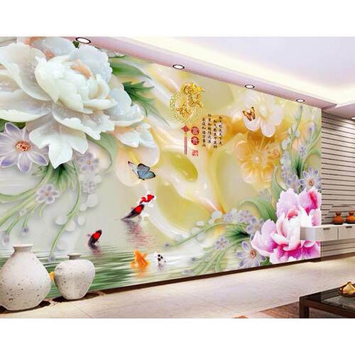 新款客厅影视壁纸立体壁画视浮背景墙壁气布大雕墙电布EJO装饰