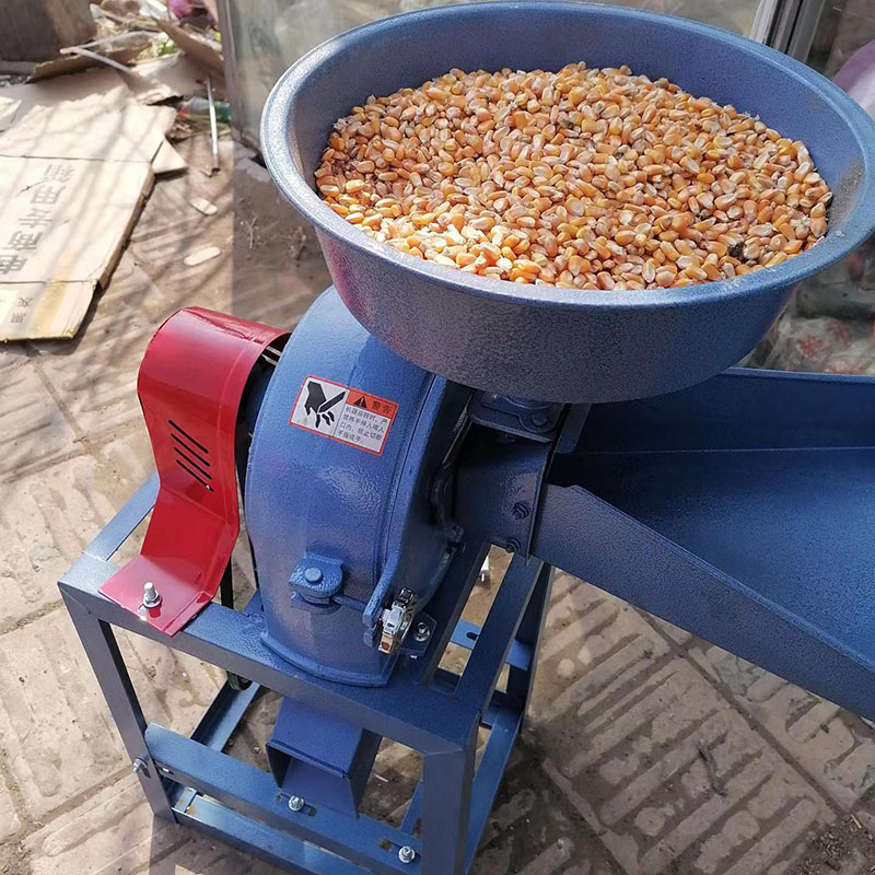 玉米饲料粉碎机220V家用小型多功能商用大型养殖干磨机打碎磨粉机