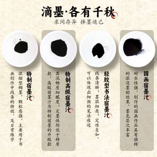 宣和宿墨书法毛笔字墨汁中国画水墨画高纯度墨液浓淡分层隔夜素墨