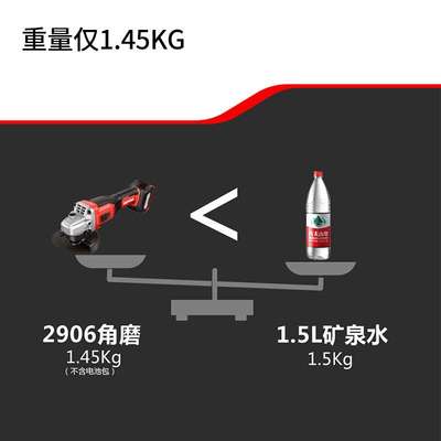 DEVON大有2906锂电角磨机充电式无刷手磨机多功能切割机打磨抛光