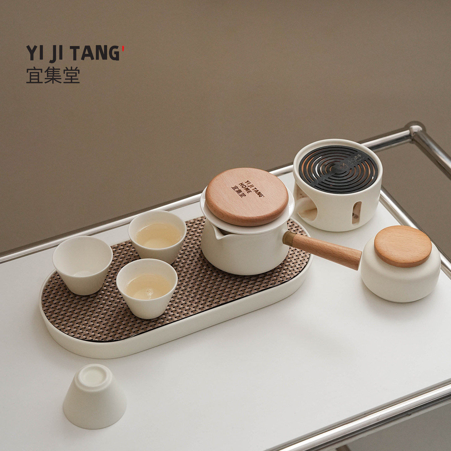 宜集堂奶油风功夫茶具套装家用年轻人的茶盘一套茶水分离壶酒店,餐饮具,功夫茶具,淘宝优惠券,粉丝福利购,淘宝优惠卷