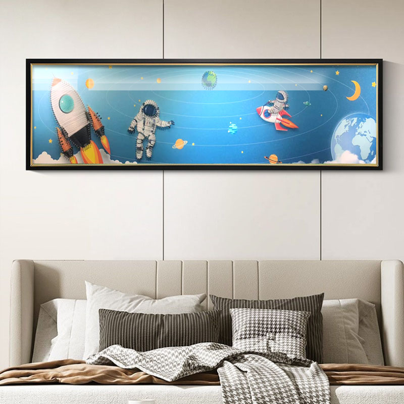 卧室实物立体装饰画儿童房床头挂画现代卡通男孩女孩房间可爱壁画