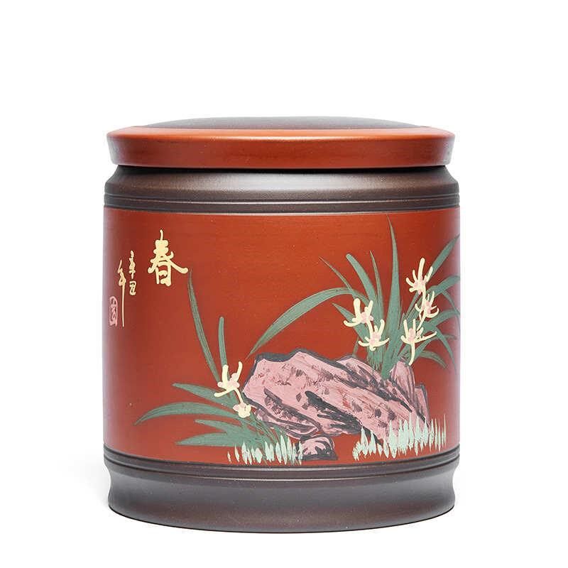 罐子陶瓷茶缸饼普洱茶醒大号储存茶叶罐密封家用宜兴茶罐紫砂收纳
