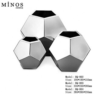 不锈钢台面小花瓶创意几何干花插花花器现代样板房桌面金属装饰品