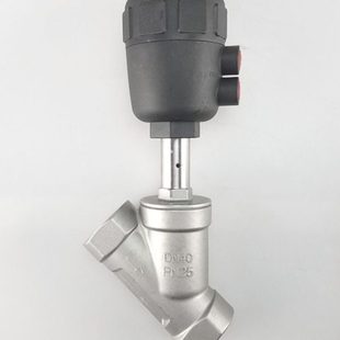 304不锈钢气动角座阀/Y型丝扣截止阀/丝口内螺纹角座阀/4分6分1寸