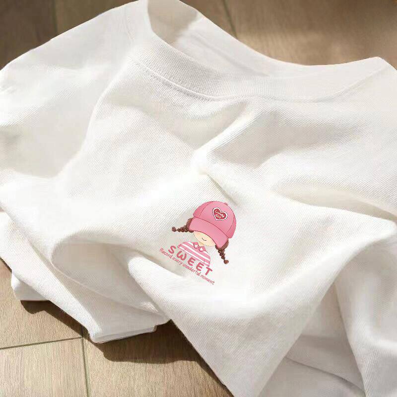 宽松上衣服休闲爆款纯棉童装短袖t恤卡通印花中大童男女孩可爱