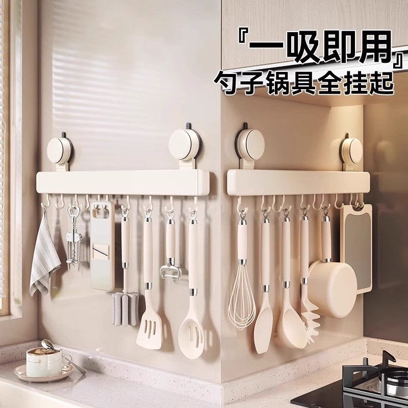 吸盘门后厨房g挂钩免打孔黏胶承重门后挂衣架子浴室墙上排钩置物