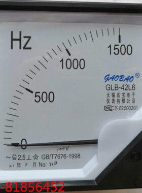 GLB高宝 交流中频频率表42L6-1500HZ 100V 5MA 1MA GB/T7676-1988