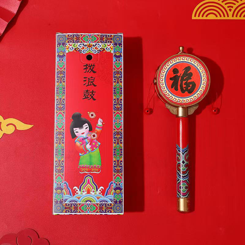 中国风拨浪鼓复古儿童玩具中式特色文创礼品创意旅游纪念品小礼物