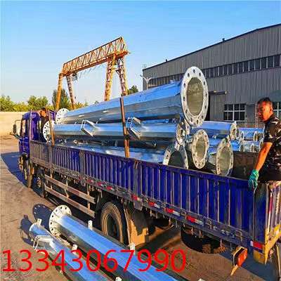 35KV钢管杆 电力钢杆 单回路钢管塔 高压钢制电线杆 地脚螺栓