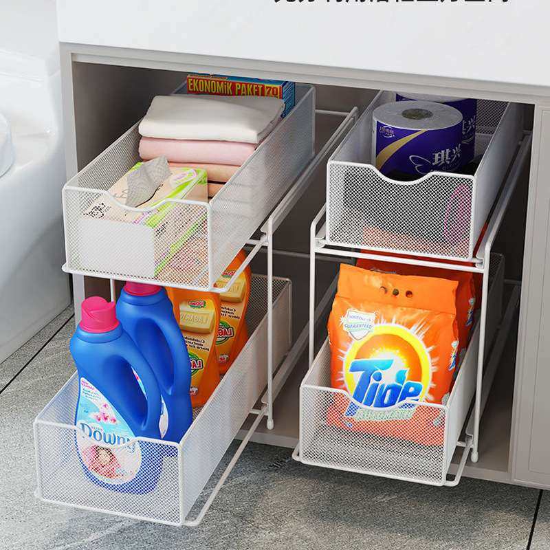 浴室柜置物架卫生间浴室抽拉式抽屉水下水池洗手台分层收纳