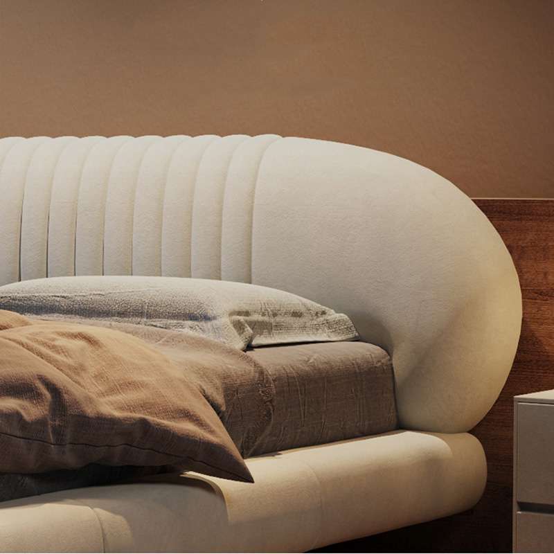 意式轻奢悬浮床磨砂布1.8米主卧网红设计师现代简约双人大床婚床