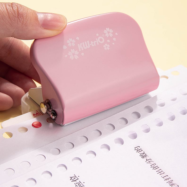 甄选可得优99h9打孔机粉红色26孔30孔打孔器A4A5B5活页环打孔机打