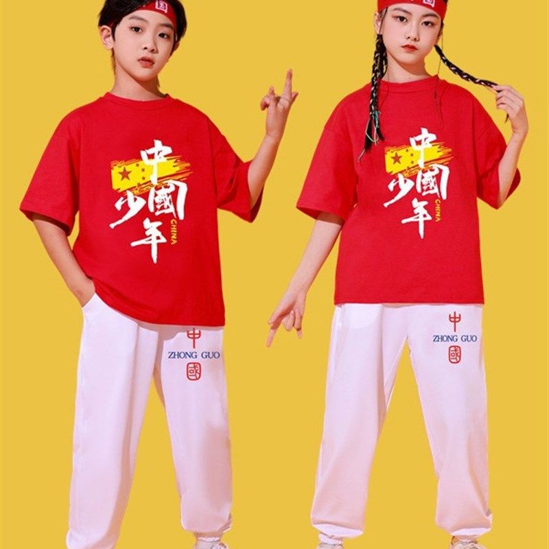 儿童啦啦队服装嘻哈街舞潮装舞蹈服爵士服K学生运动会啦啦操表演