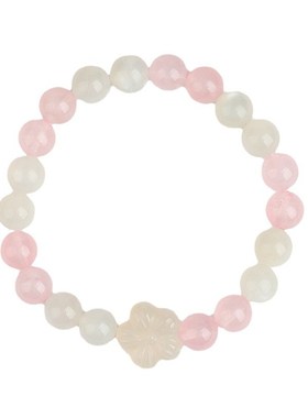 天然粉水晶白月光手链白玛y瑙桃花小众轻奢清新少女爆款新手串