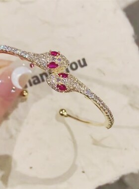 跨境欧美爆款暴富小灵蛇手镯女y轻奢小众设计高级感时尚开口可调