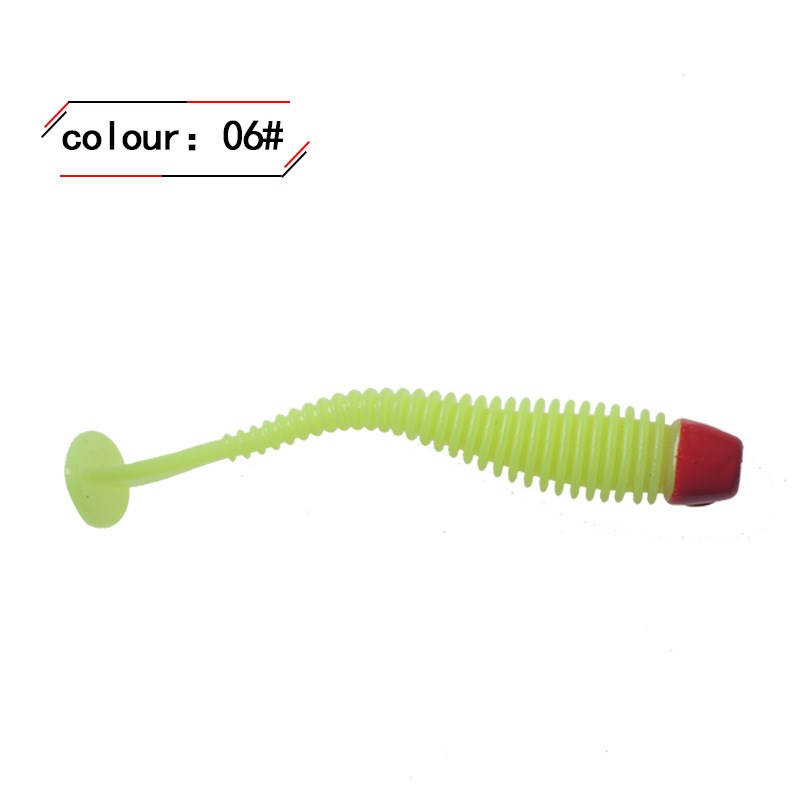 路亚软饵60mm1.3g螺丝路亚T尾C软饵6条装湖泊鲈鱼饵翘嘴青稍鳜鱼