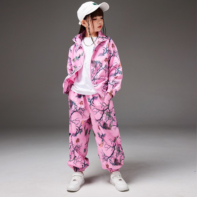 中国风儿童e演出服男童套装嘻哈街舞国潮表演服装女童爵士走秀服