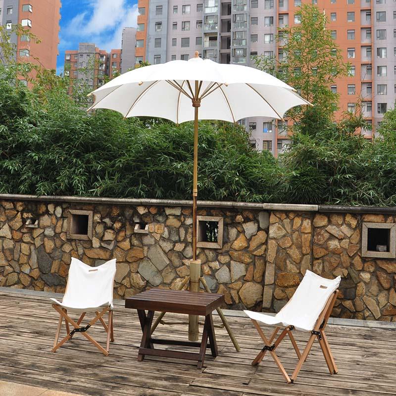 泰式户外遮阳伞别墅民宿大太阳伞露台花园沙滩白伞室外摆摊中柱伞