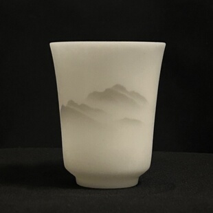 素烧闻香杯60ml德化白瓷茶杯主人杯单杯高档品茗杯家用陶瓷茶具