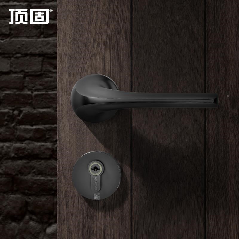 顶列固棱弧系房门锁室家用用型现D代简约静音锁具室内卧门通把手