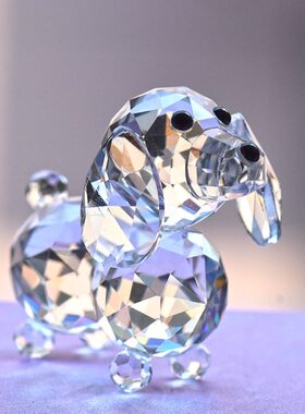 创意水晶小狗摆件十二生肖工艺品女生生日礼物可爱情人节装饰包邮