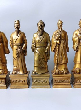 孙思邈李时珍g张仲景华佗扁鹊铜像纯铜五大名医中式摆件医圣药王