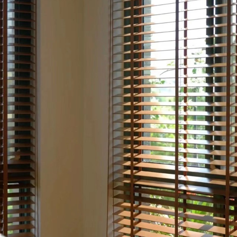 百叶窗帘实木百叶办公室客厅阳台书房升降电动遮光遮阳日式百叶窗