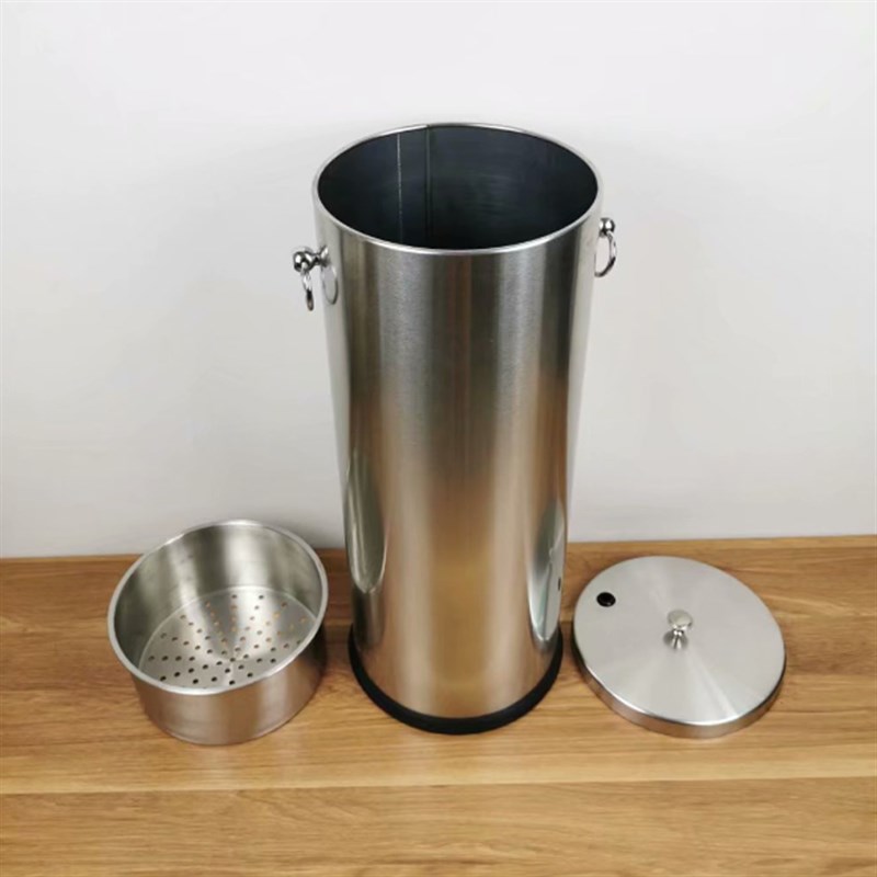 不锈钢大号茶水桶圆形茶叶茶渣过滤垃圾排水桶茶道废水收集桶商用