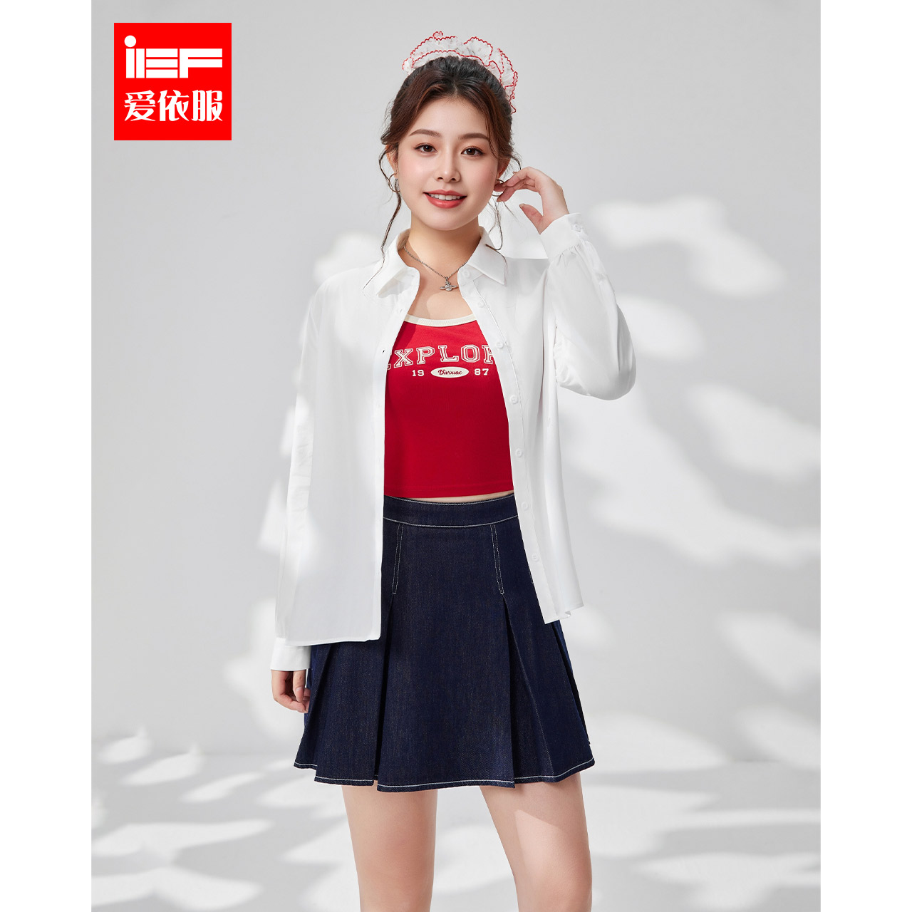 IEF/爱依服【大码女装】2025夏秋新款休闲韩系通勤百搭衬衫上衣女