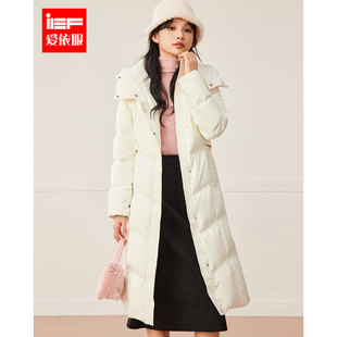 IEF/爱依服高个子2025冬季新款简约气质白鸭绒保暖羽绒长款外套