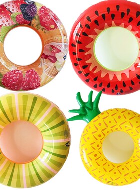 新款现货pvcg充气游泳圈 儿童充气菠萝西瓜草莓游泳圈儿童水果泳