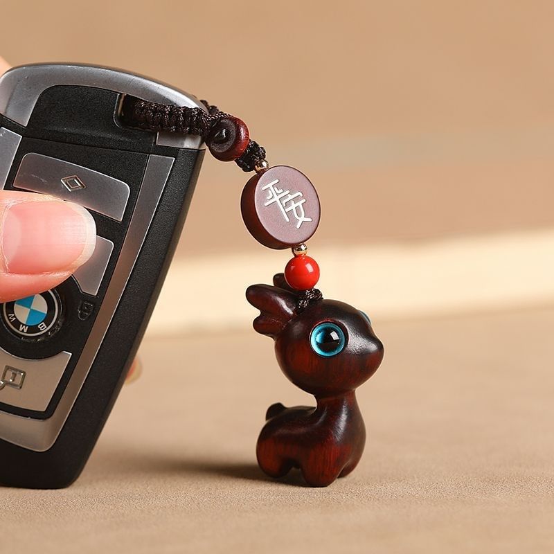 小鹿汽车钥匙扣挂件女感x情侣手机钥匙链书包挂饰品男