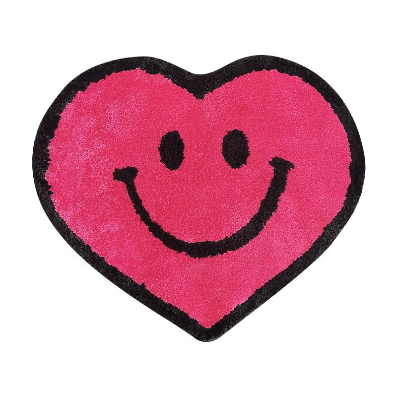 笑脸卡通可爱地垫植绒地毯加厚防滑吸水脚垫加厚超细纤.维地毯垫