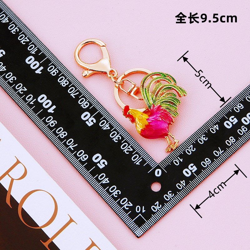 十二生肖公鸡汽h车钥匙扣金属可爱女包包挂件钥匙链圈创意跨境礼