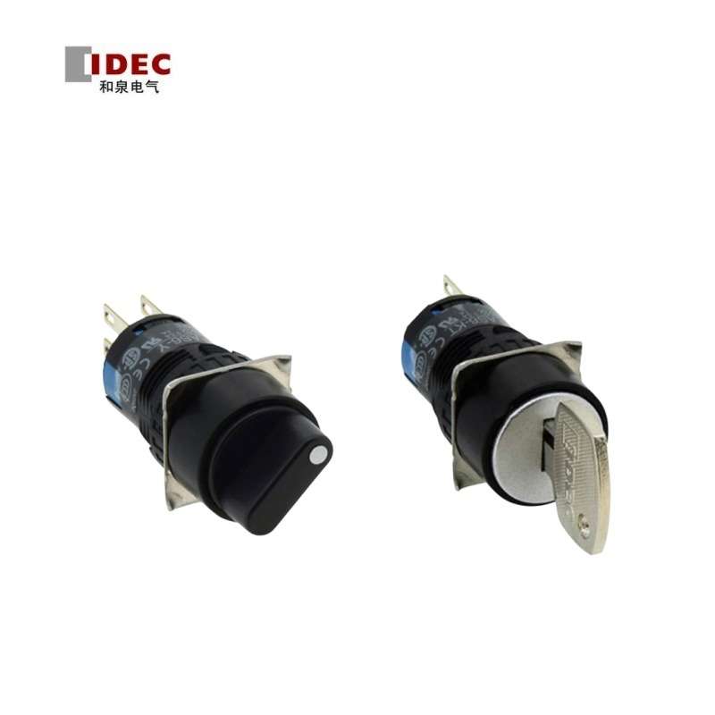 IDEC和泉16mm旋钮AS6-Y二三档开关AS6M-2Y1C/3Y2C钥匙钮6M-2KT1AC