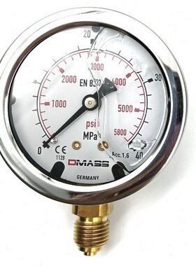 压力表DMASS德玛仕EN837-1德国MBB06B-400-1-Z 63表盘40MPA YN60