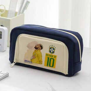 内马尔周边姆巴佩初中小学礼物生铅笔盒格里兹曼足球明星男孩笔袋