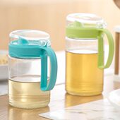 茶花油壶家用油瓶玻璃防漏醋装 储油大容量加厚壶罐厨房酱油 瓶套装